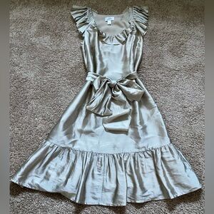 Loft shimmer dress with beautiful detailing.  Waist tie.  Size 2